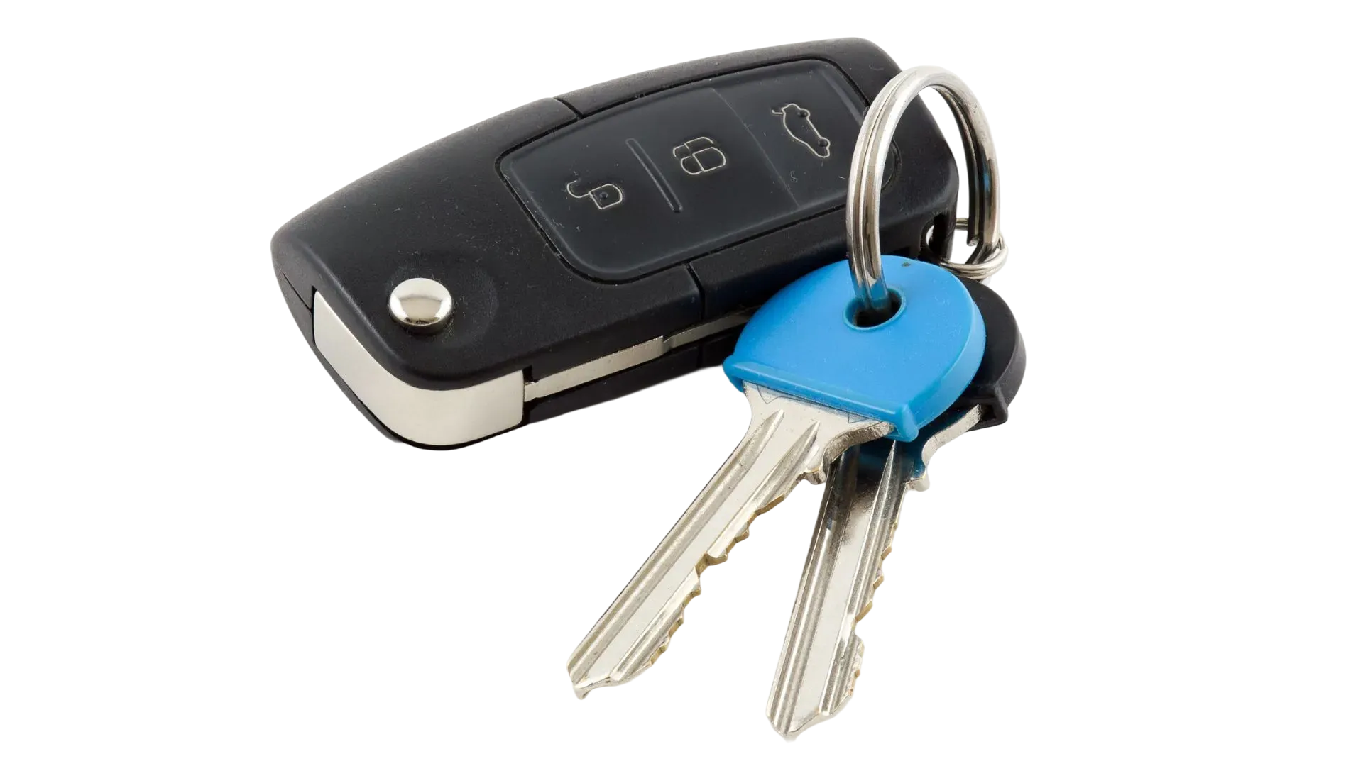 Close-up of a car key and lock cylinder